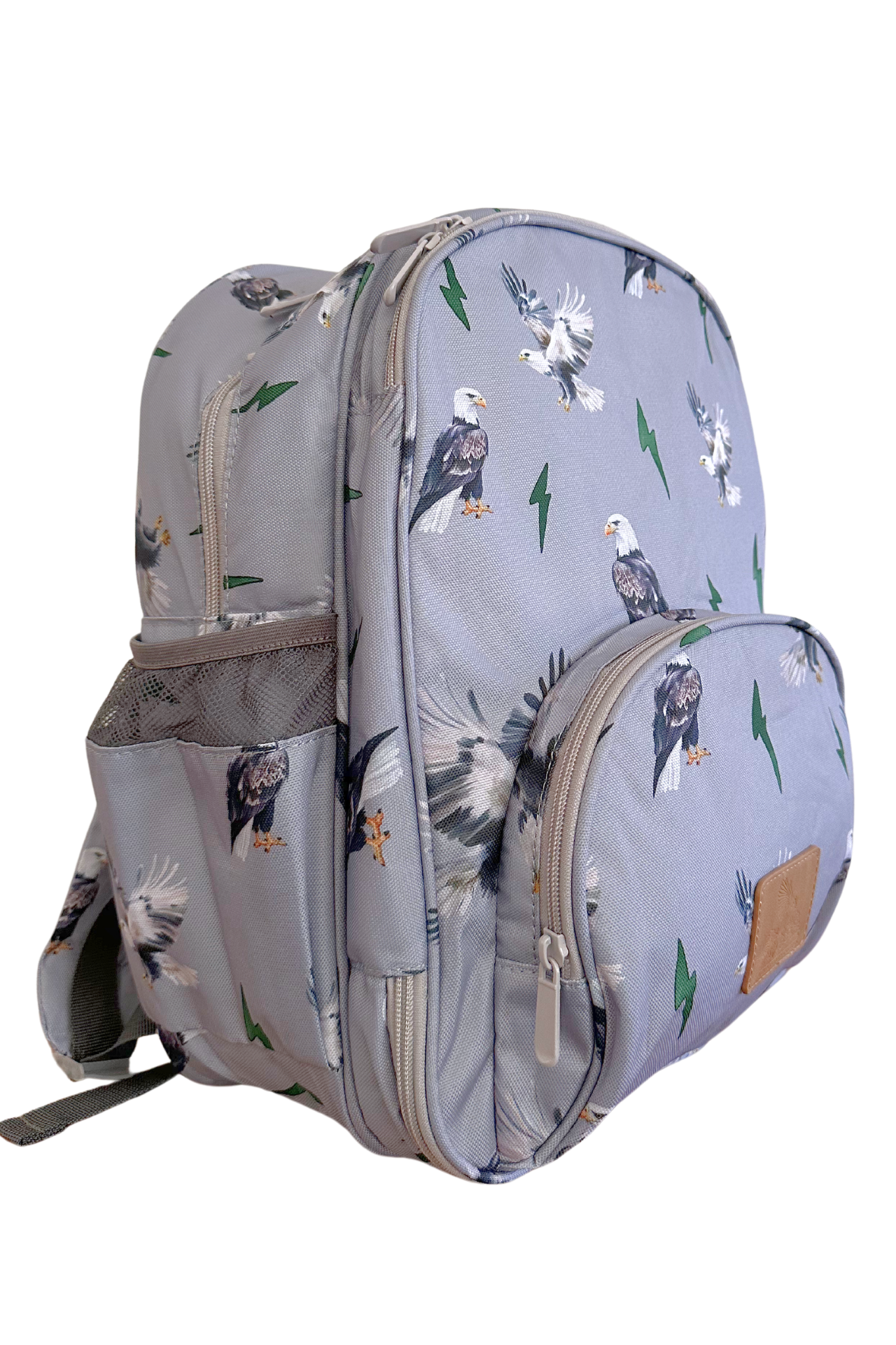 Preschool backpack for boys with flying eagle and lightning effects