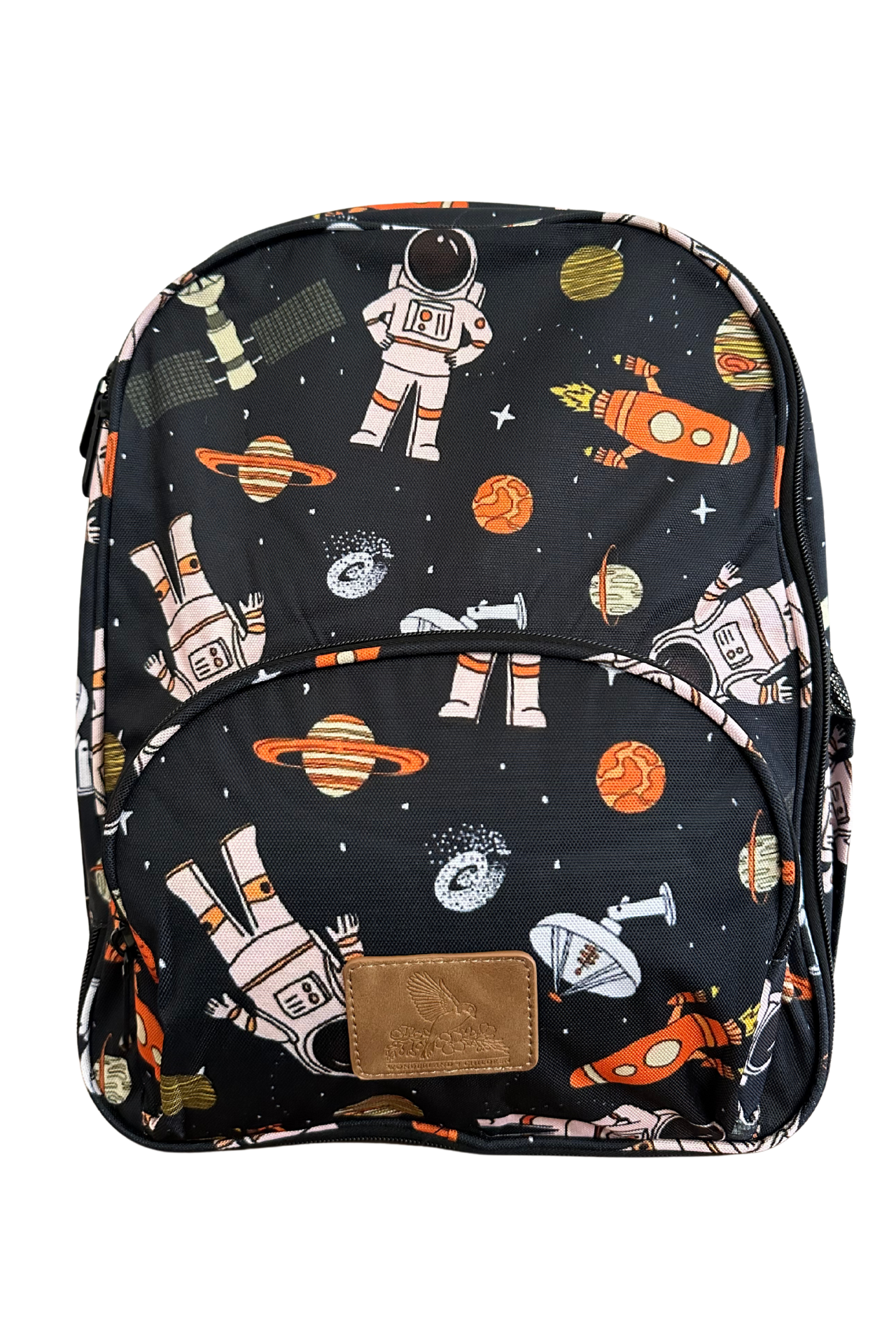 Boys' backpack with astronaut and rocket print, perfect for preschool and daycare