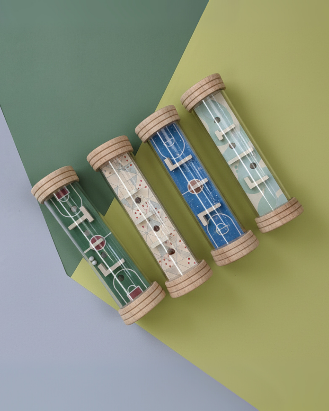 Montessori sports-themed wooden maze for kids – portable, sustainable, and engaging.