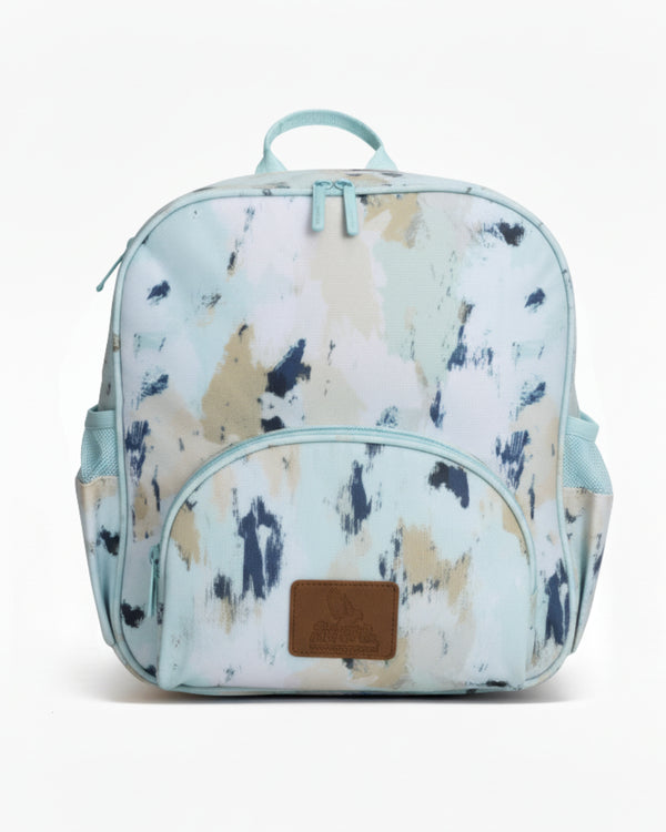 Backpack with abstract pattern on a white background