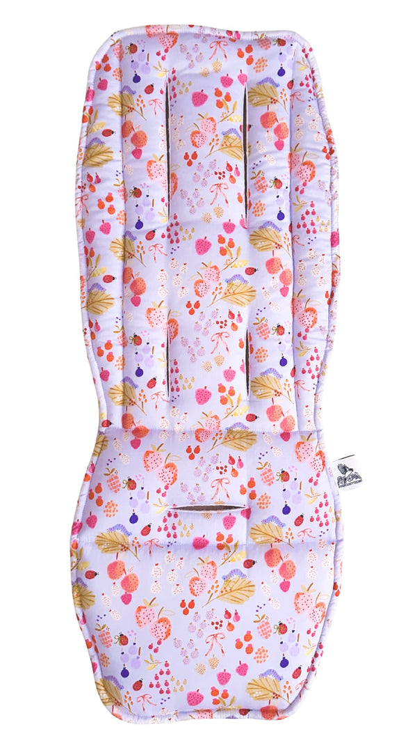 Floral-patterned stroller liner on a white background