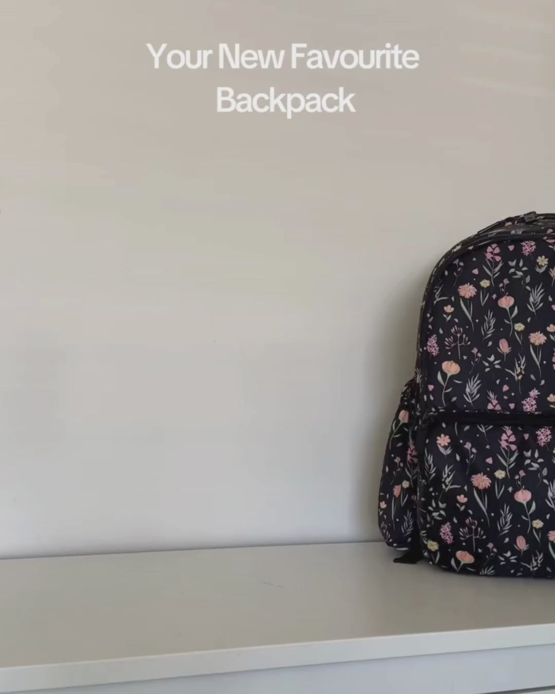black wildflower backpack for adult