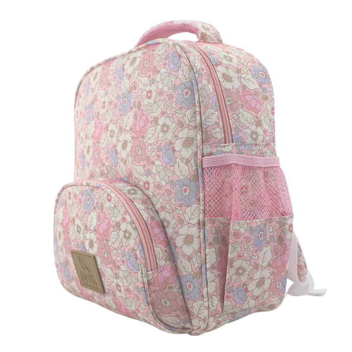     wonderland-4-children-backpack-Alyssa-mini-toddler-school-daycare-flower-girly-pink-floral-side